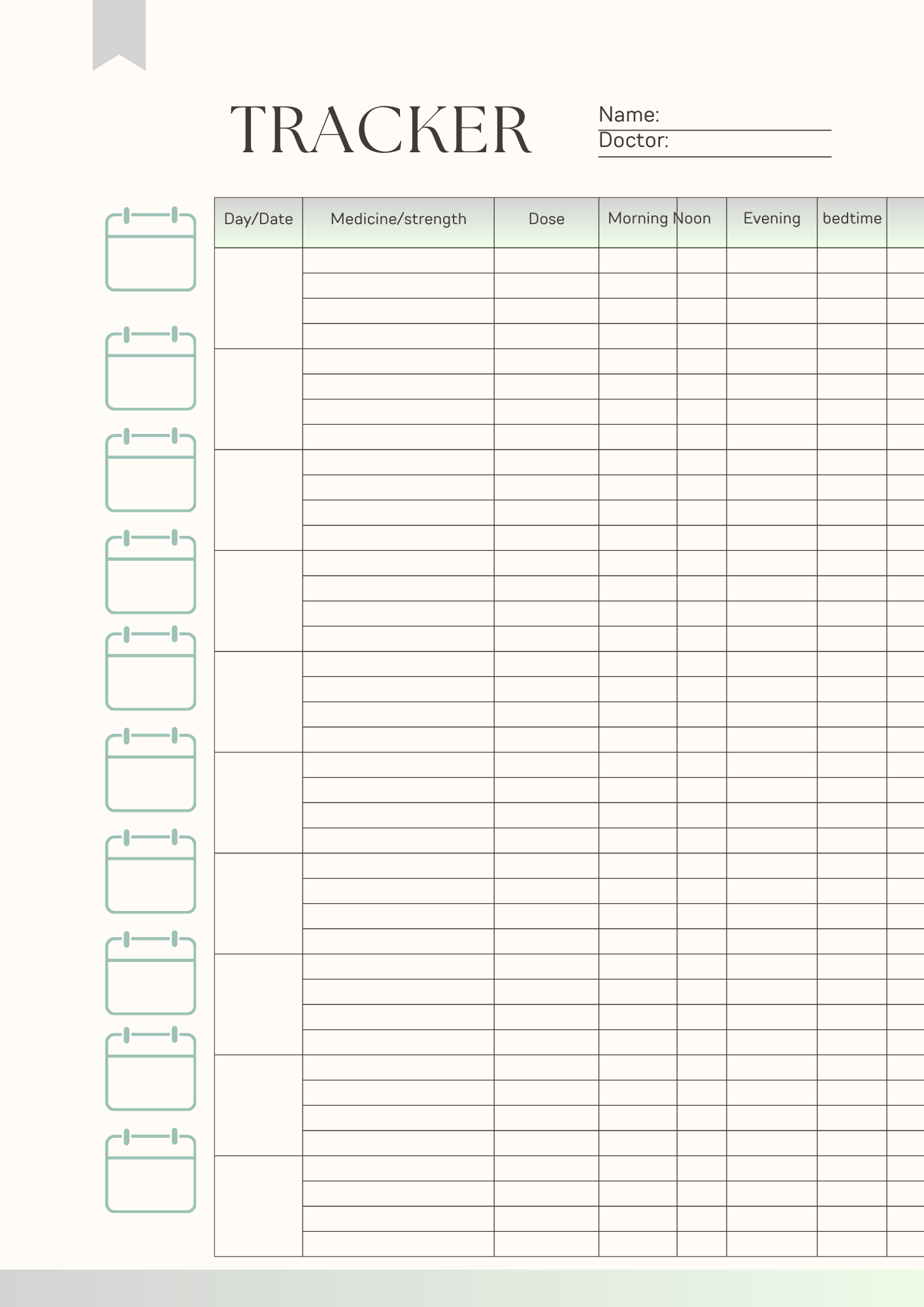 medicine tracker PDF